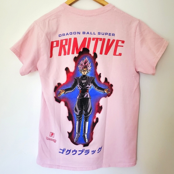 Primitive x Dragon Ball Super Goku Black Rose Pink T-Shirt (Small) - Picture 2 of 7